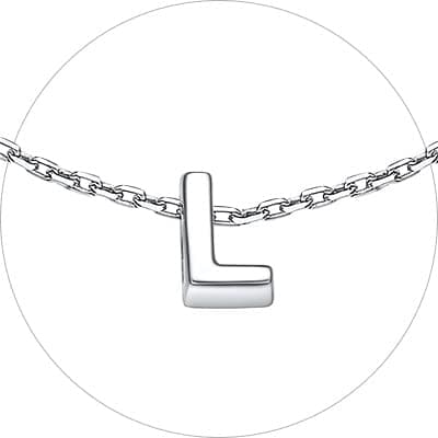 Chic Silver Initial Bracelet 925 Sterling Personalized Jewelry Gifts