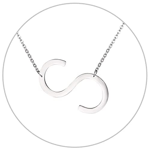 Alphabet A-Z Stainless Steel Choker for Women, Gold Plated CZ Jewelry, Gift Box Packed
