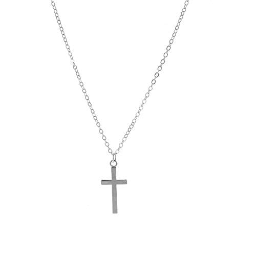 2pcs Akowemge Stainless Steel Gold & Silver Faith Cross Necklaces for Women & Men