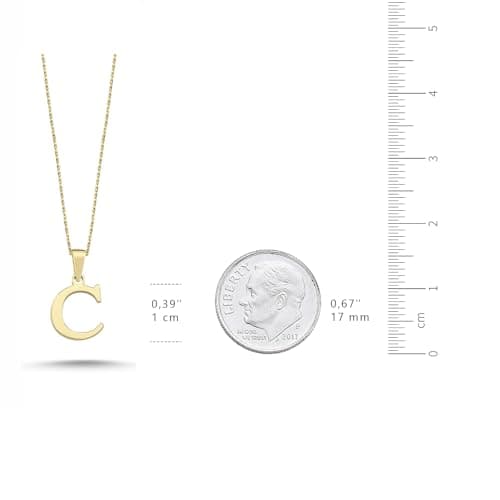 Wish 14k Real Gold Alphabet Initial Necklace for Women | Custom Charms | Birthday Gift