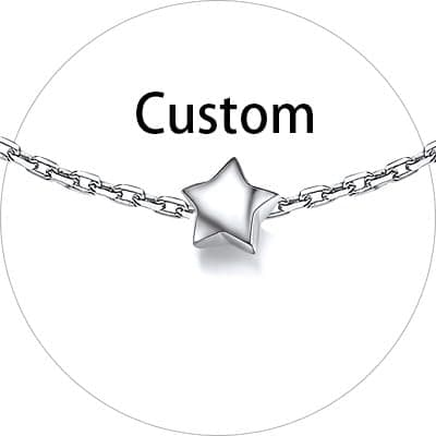 Chic Silver Personalized 925 Sterling Silver Tiny Heart Anklet for Women, Silver/Gold/Rose Gold (With Gift Box)