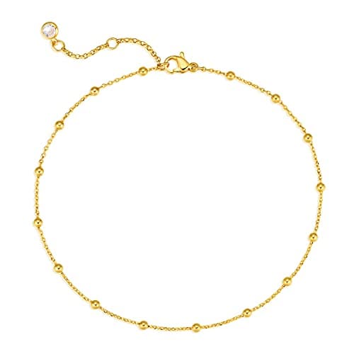 MEVECCO Gold Plated Dainty Anklet for Women Boho Beach Jewelry