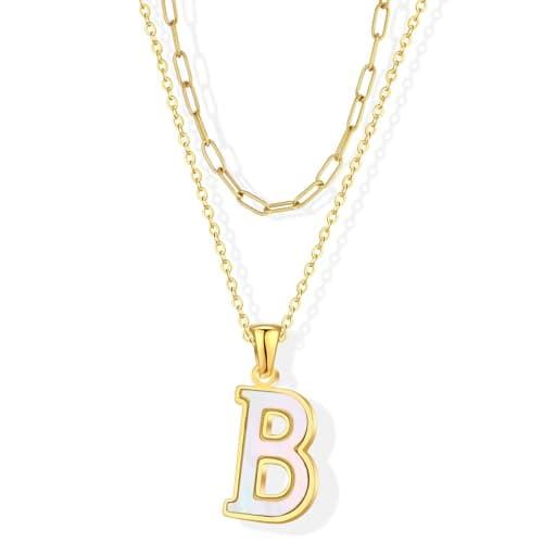 KELMALL Gold Initial Necklace, A-Z Circle Pendant Non-Tarnish Jewelry