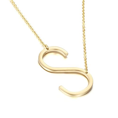 Big Letter Stainless Steel Initial Pendant Jewelry for Women Best Friends Gifts
