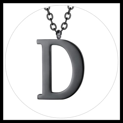 PROSTEEL Women's Trendy Gold Plated Black 316 Stainless Steel Initial Necklace, Adjustable 20-22"imentierten Mineralwass