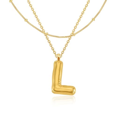 GIFT4U 18K Gold Plated Letter Necklace for Women