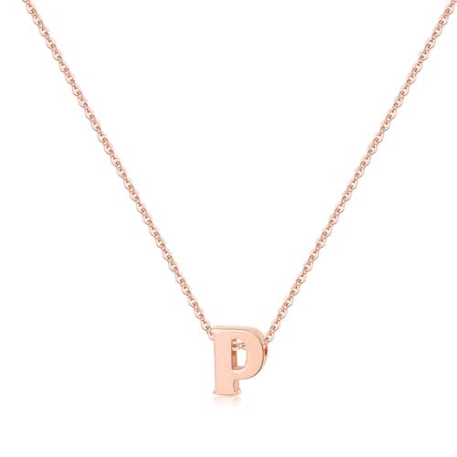 MonooC Personalized Lowercase Initial 14K Gold Necklaces for Women & Girls