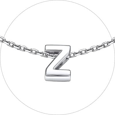 Chic Silver Initial Bracelet 925 Sterling Personalized Jewelry Gifts