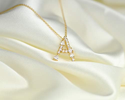 LAVLA 18k Gold Plated Colorful Crystal Initial Necklace