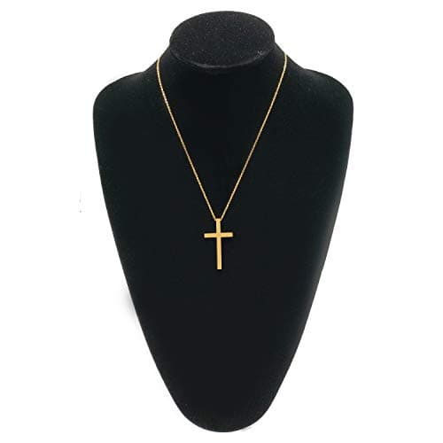 MOMOL 18K Gold Plated Stainless Steel Cross Pendant Necklace for Men and Women