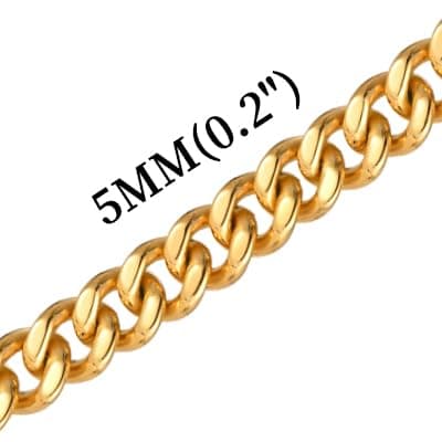 Men's Solid Cubian Link Cross Necklace - VNOX Stainless Steel Silver/Gold Plated Jewelry