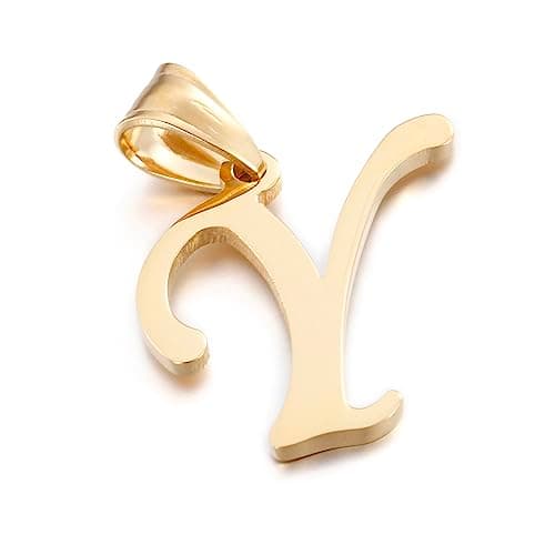 Kalapure Initial Charms Gold Pendant 14k Gold Letter Charms for Men & Women