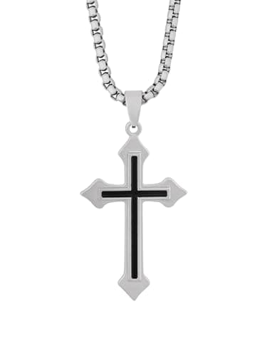 HAQUIL Stainless Steel Cross Necklace, Box Chain, Gifts for Him and Her