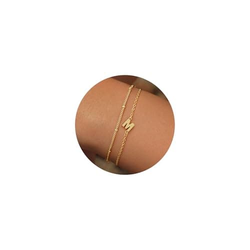 Gold Plated Initial A-Z Letter Bracelets for Women Gift