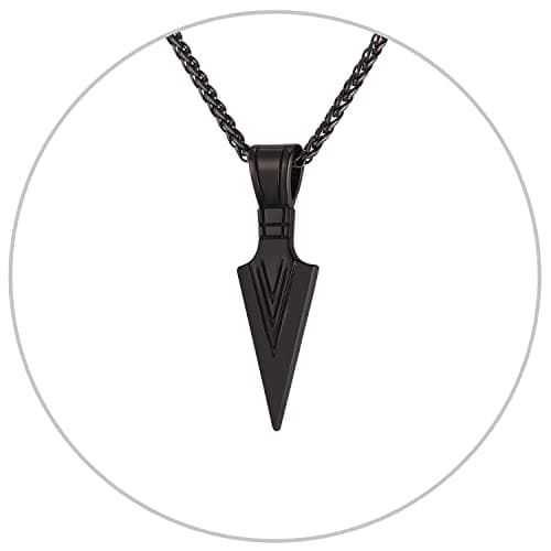 Men's U7 Stainless Steel 18K Gold Plated Arrowhead/Wolf Teeth Pendant Necklace