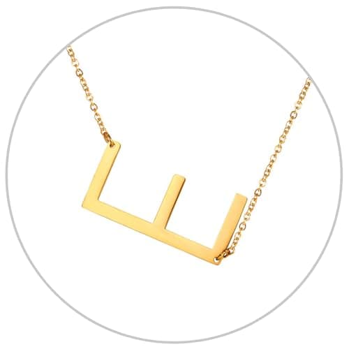 Alphabet A-Z Stainless Steel Choker for Women, Gold Plated CZ Jewelry, Gift Box Packed