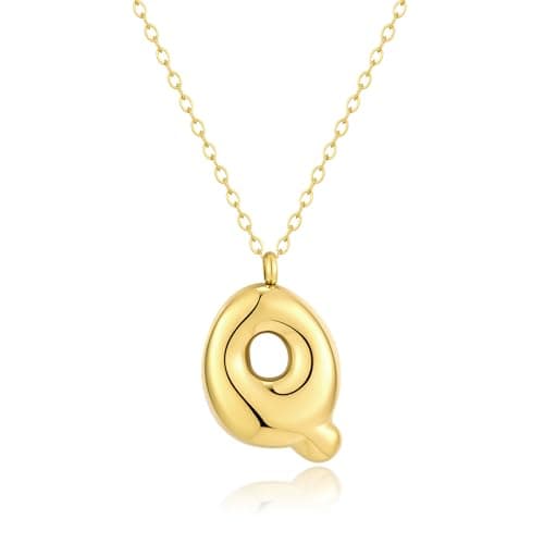 Kainier Colorful Balloon Alphabet Name Pendant 14K Gold Plated Necklaces…