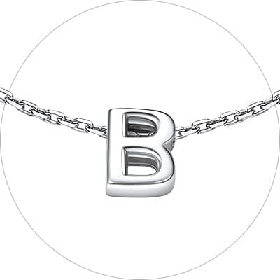 Chic Silver Initial Bracelet 925 Sterling Personalized Jewelry Gifts