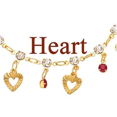 18K Gold or Rose Gold Stainless Steel Heart/Rope/Figaro/Cuban Chain Ankletbracelet, 25-30 CM