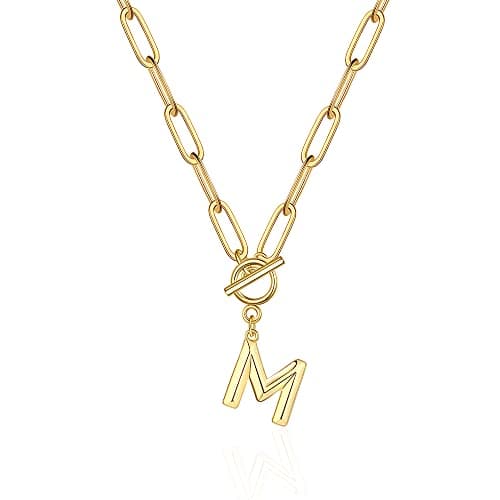 Eben-Ezer Hiphop Gold Initial A-Z Pendant Thick Chain Necklace