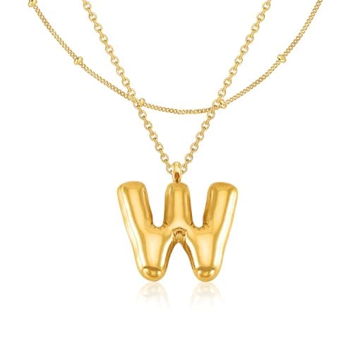 GIFT4U 18K Gold Plated Letter Necklace for Women