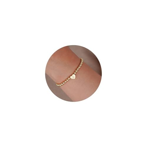 MARYLAX Gold Heart Charm Letter Bracelet for Women