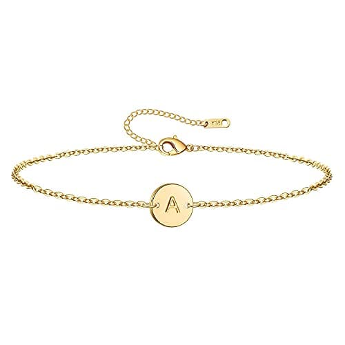 Ovian Initial Charm 18K Gold Plated Stainless Steel Bracelet