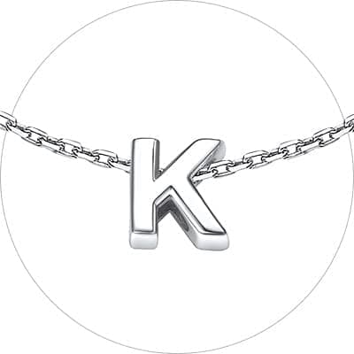Chic Silver Initial Bracelet 925 Sterling Personalized Jewelry Gifts