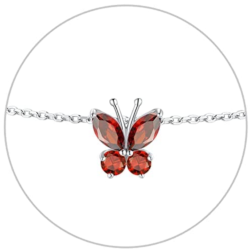 SILVERCUTE 925 Sterling Silver Butterfly Anklet for Women Waterproof Summer Beach Jewelry 22-27cm