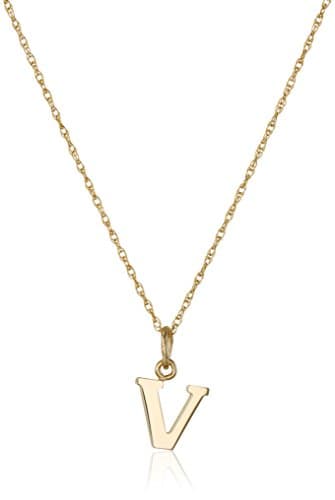 Amazon Essentials 14k Gold-Filled Letter Charm Pendant Necklace