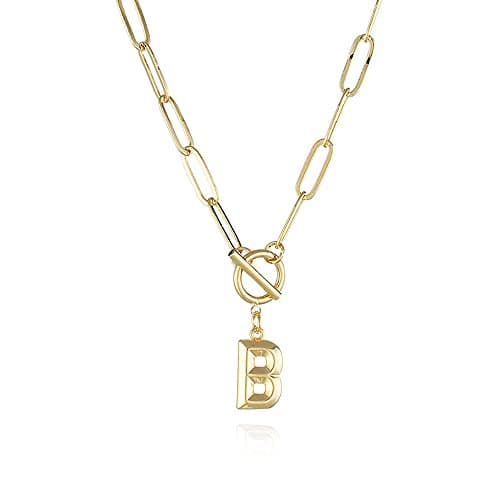 Eben-Ezer Hiphop Gold Initial A-Z Pendant Thick Chain Necklace