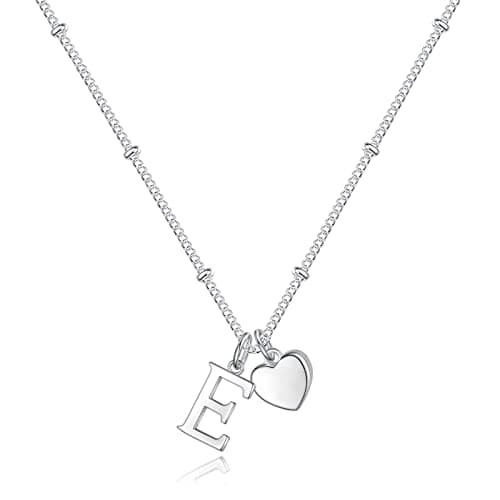 Vrsilver Easter Basket Stuffers: Heart Initial Necklaces for Girls & Women Jewelry