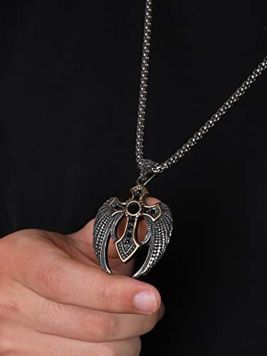 HAQUIL Stainless Steel Cross Necklace, Box Chain, Gifts for Him and Her