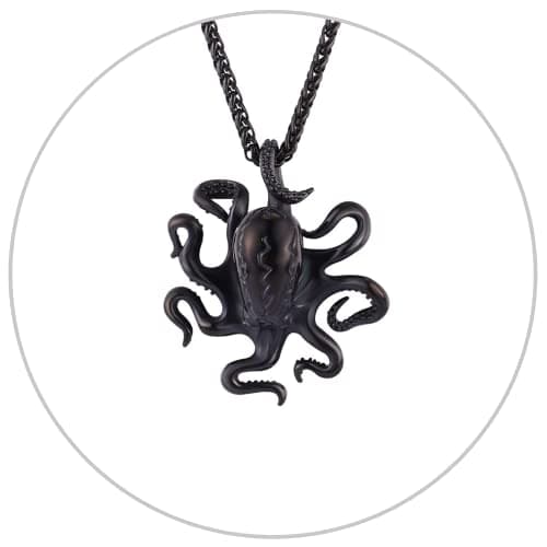 Stainless Steel U7 Skull Pendant Necklace - Gothic Punk Jewelry with 22-24 Inch Chain