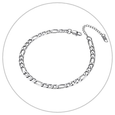 Richsteel Women's Wheat Chain Anklets, Cuban/Figaro/Spiga, 18K Gold Plated, Beach Waterproof