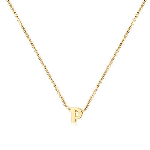 MonooC Personalized Lowercase Initial 14K Gold Necklaces for Women & Girls