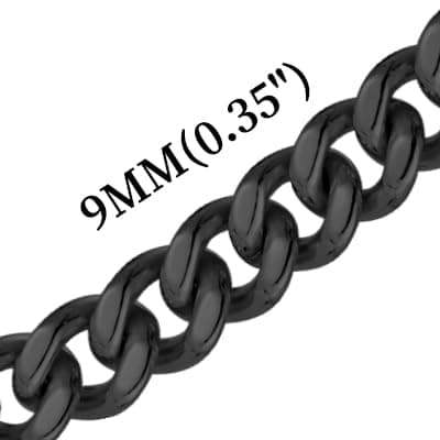 Men's Solid Cubian Link Cross Necklace - VNOX Stainless Steel Silver/Gold Plated Jewelry