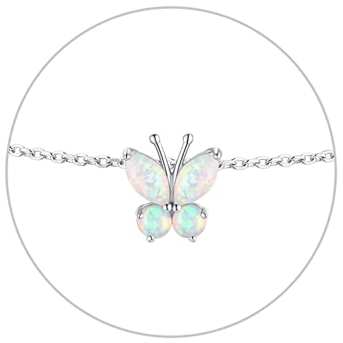 SILVERCUTE 925 Sterling Silver Butterfly Anklet for Women Waterproof Summer Beach Jewelry 22-27cm