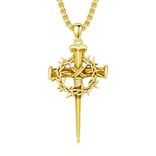 MEIDERBO 925 Sterling Silver 3 Nail Cross Pendant Men's Jewelry