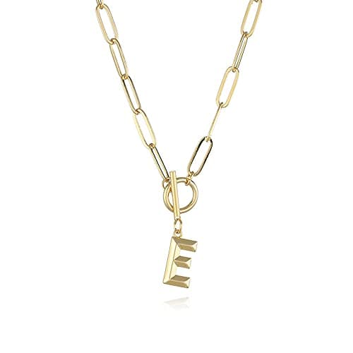 Eben-Ezer Hiphop Gold Initial A-Z Pendant Thick Chain Necklace