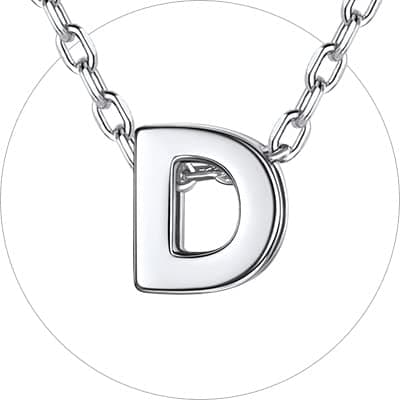 Chic Silver 925 Sterling Initial Necklace for Women, Personalized Gift (with Box)