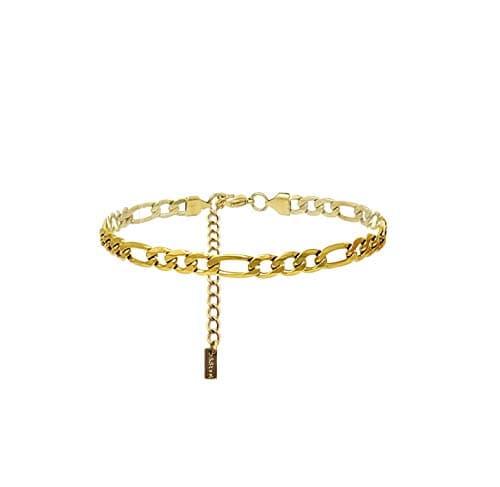 Fashion 21 Stainless Steel Cuban Rope Chain Anklet for Women Adjustable Waterproof Beach Fashion