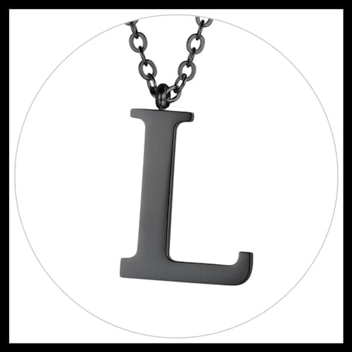 PROSTEEL Women's Trendy Gold Plated Black 316 Stainless Steel Initial Necklace, Adjustable 20-22"imentierten Mineralwass