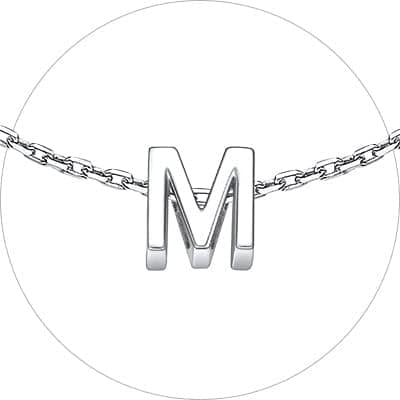 Chic Silver Initial Bracelet 925 Sterling Personalized Jewelry Gifts