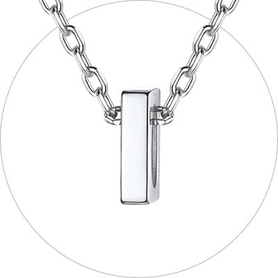 Chic Silver 925 Sterling Initial Necklace for Women, Personalized Gift (with Box)