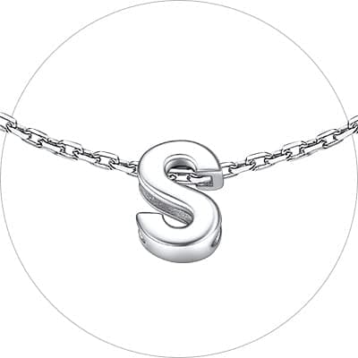 Chic Silver Initial Bracelet 925 Sterling Personalized Jewelry Gifts