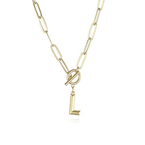 Eben-Ezer Hiphop Gold Initial A-Z Pendant Thick Chain Necklace