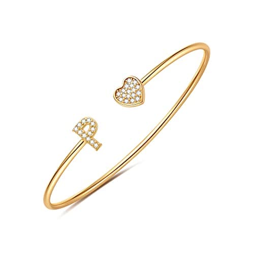 BRIJEWLIC 14K Gold Plated Initial Bracelets for Women and Girls