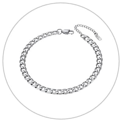 Richsteel Women's Wheat Chain Anklets, Cuban/Figaro/Spiga, 18K Gold Plated, Beach Waterproof