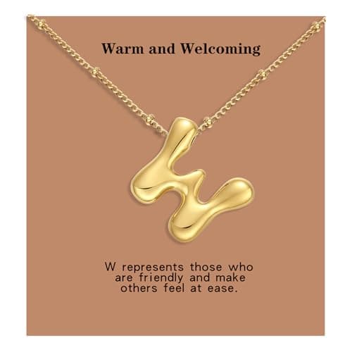 VOJO Gold Plated Balloon Letter Pendant Necklace for Women